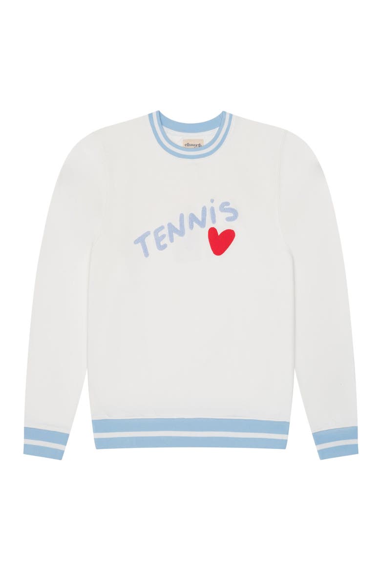 Elle Sweatshirt - Tennis Heart, Main, color, Ivory