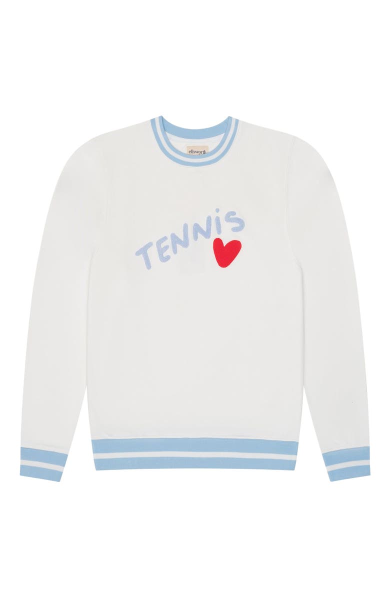 Ellsworth + Ivey Elle Sweatshirt - Tennis Heart, Main, color, Ivory
