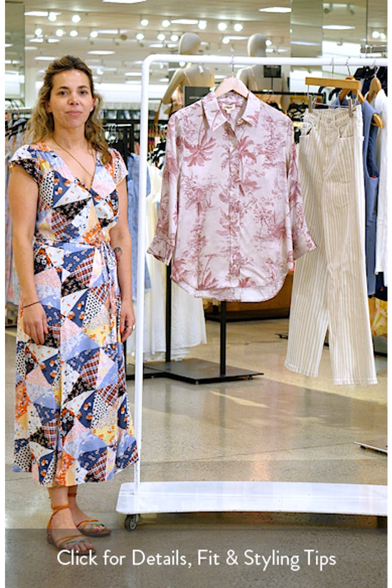 Dani Three-Quarter Sleeve Silk Button-Up Shirt video