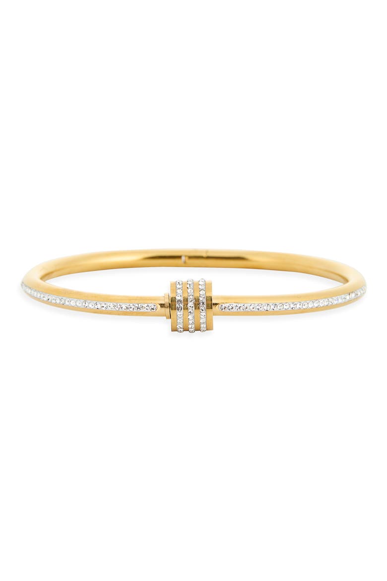 Demi Fine Crystal Barrel Bangle Bracelet, Main, color, CLEAR- GOLD