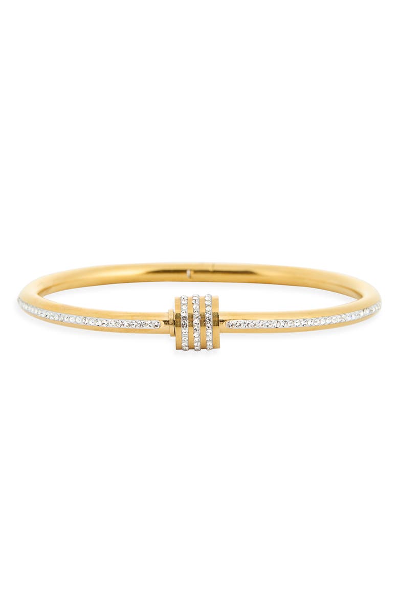 NORDSTROM RACK Demi Fine Crystal Barrel Bangle Bracelet, Main, color, Clear- Gold