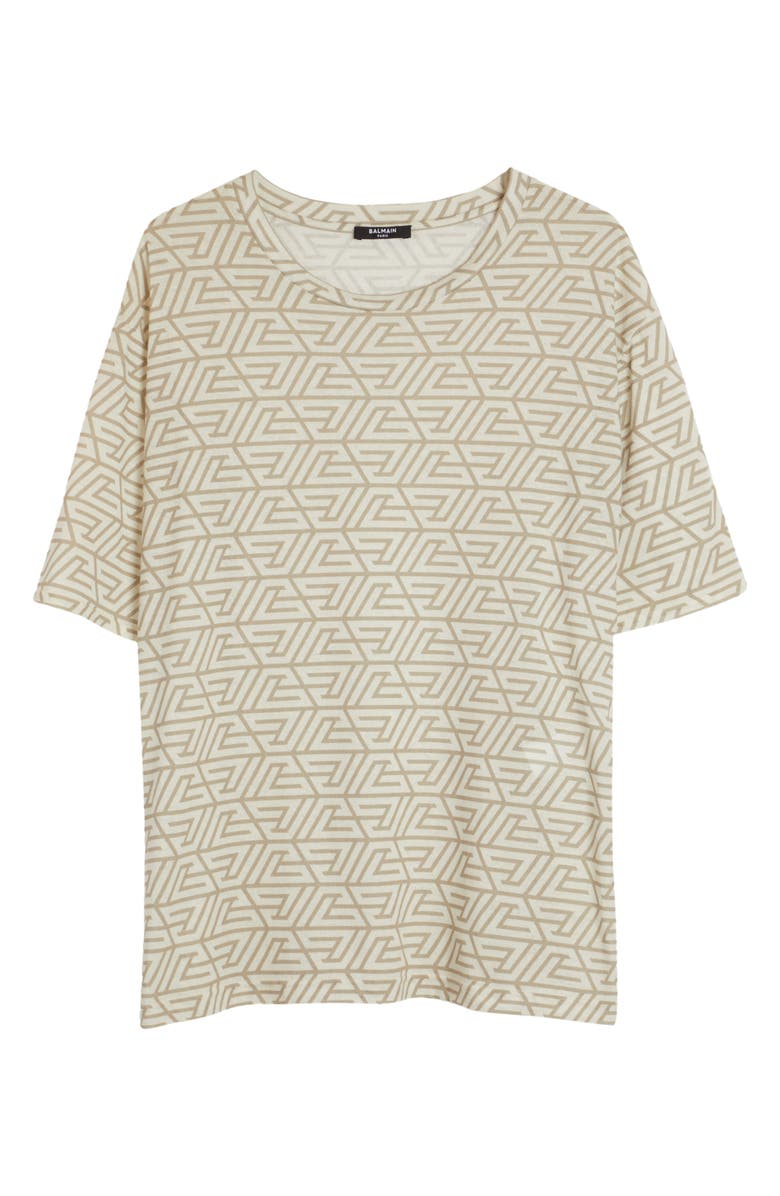 Balmain Pyramid Monogram Print Cotton T-Shirt, Alternate, color, 