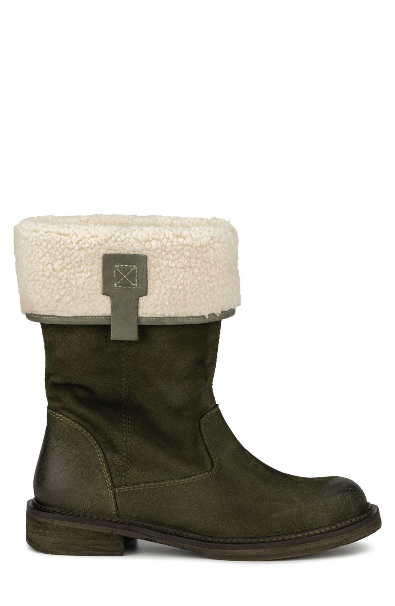 VINTAGE FOUNDRY Trina Faux Fur Trimmed Boot, Alternate, color, Green