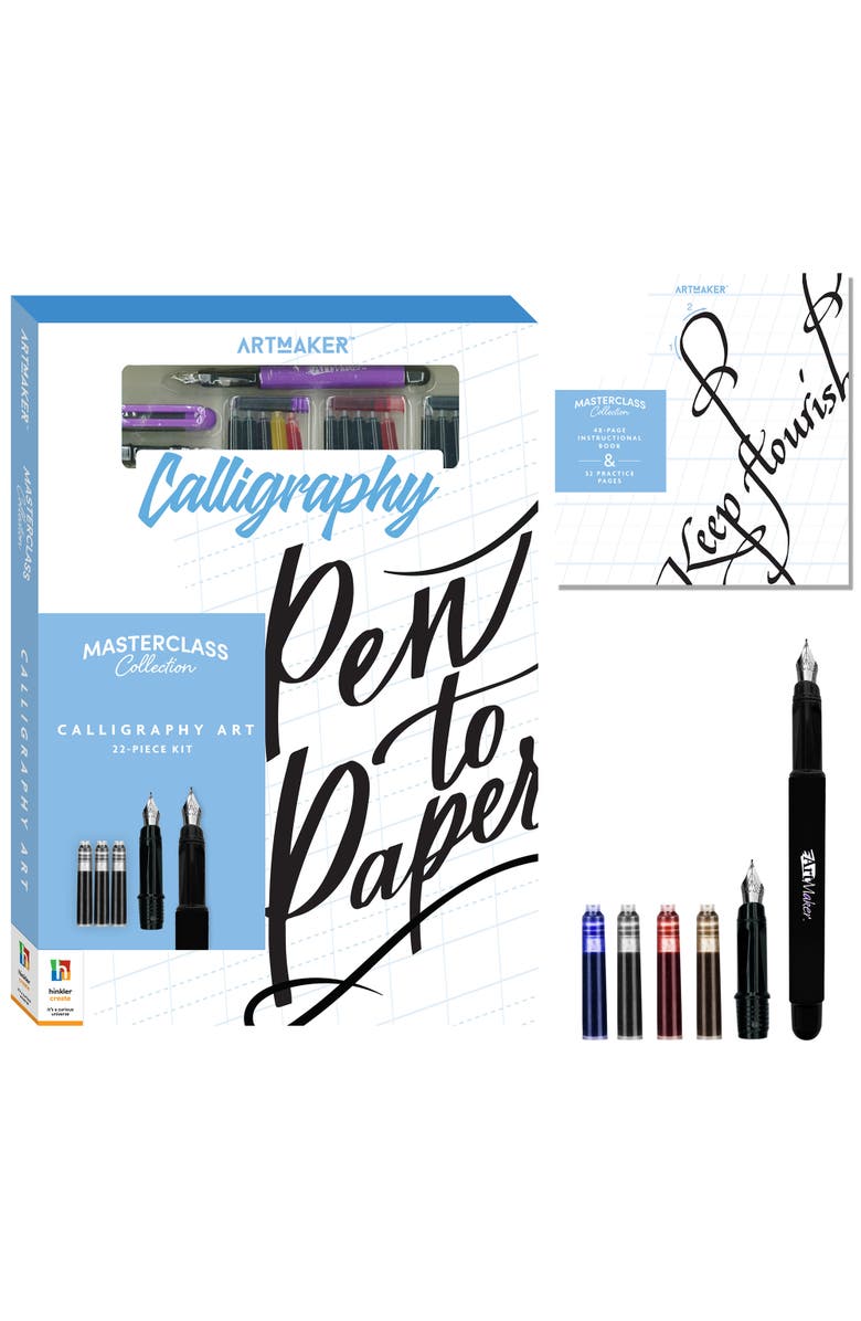 Art Maker Masterclass Collection Calligraphy Art Kit, Alternate, color, Multicolored