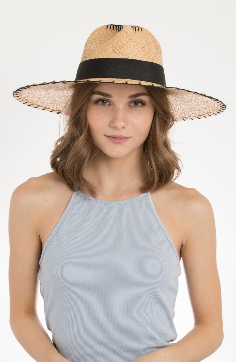 PETER GRIMM Delfina Raffia Resort Hat, Alternate, color,