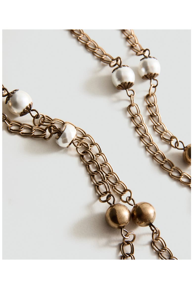 Bead Detail Layered Necklace, Alternate, color, GOLD