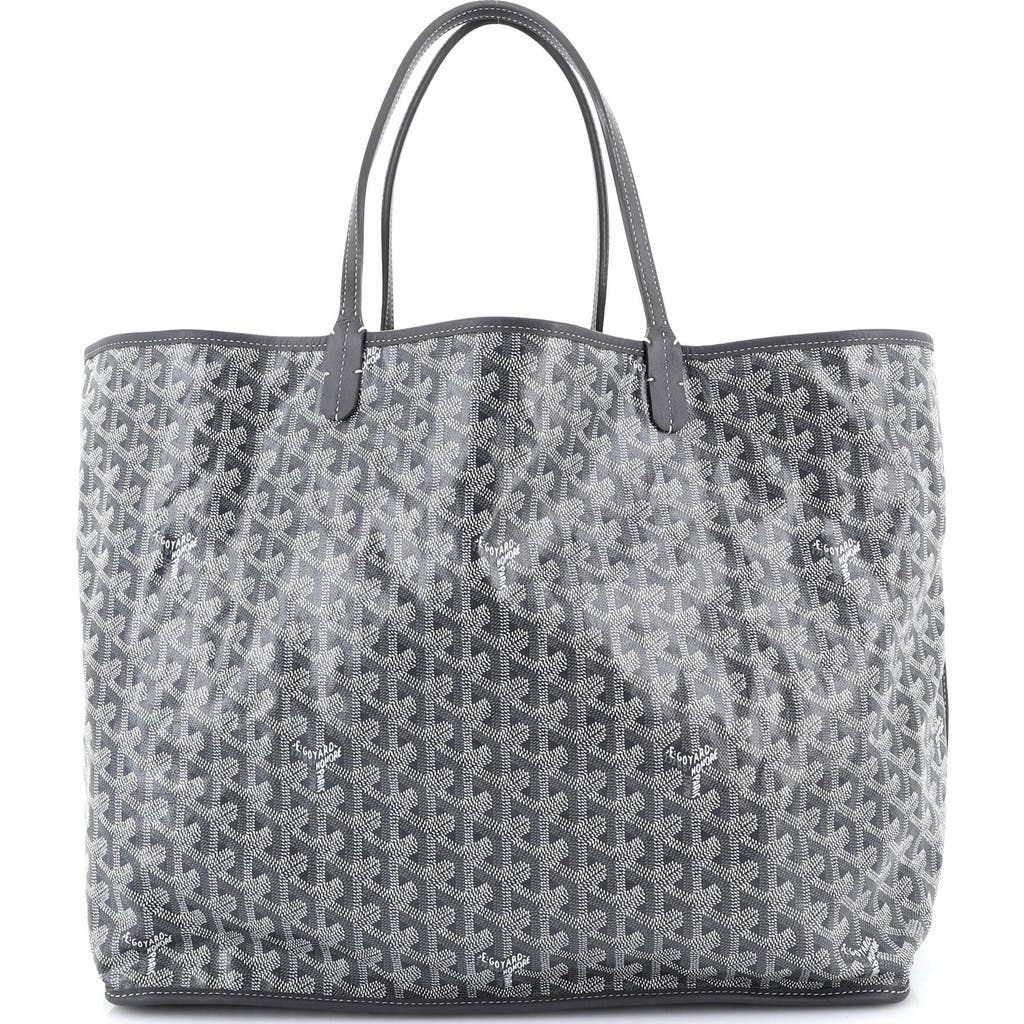 Pre-owned Goyard Goyard Anjou Reversible Tote Coated Canvas Gm In Gray