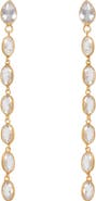 Freya Rose Oval Crystal Framed Long Drops
