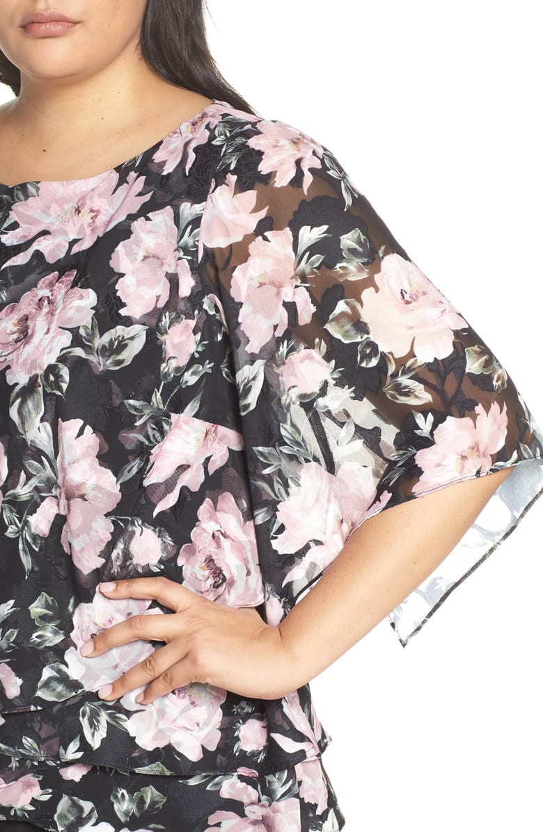 Alex Evenings Flutter Sleeve Chiffon Blouse, Alternate, color, 