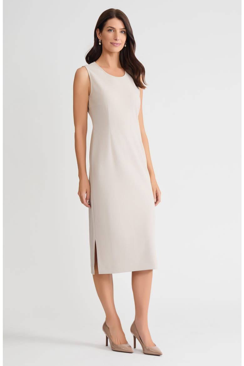 Stretch Deco Crepe Sheath Midi Dress, Alternate, color, Limestone