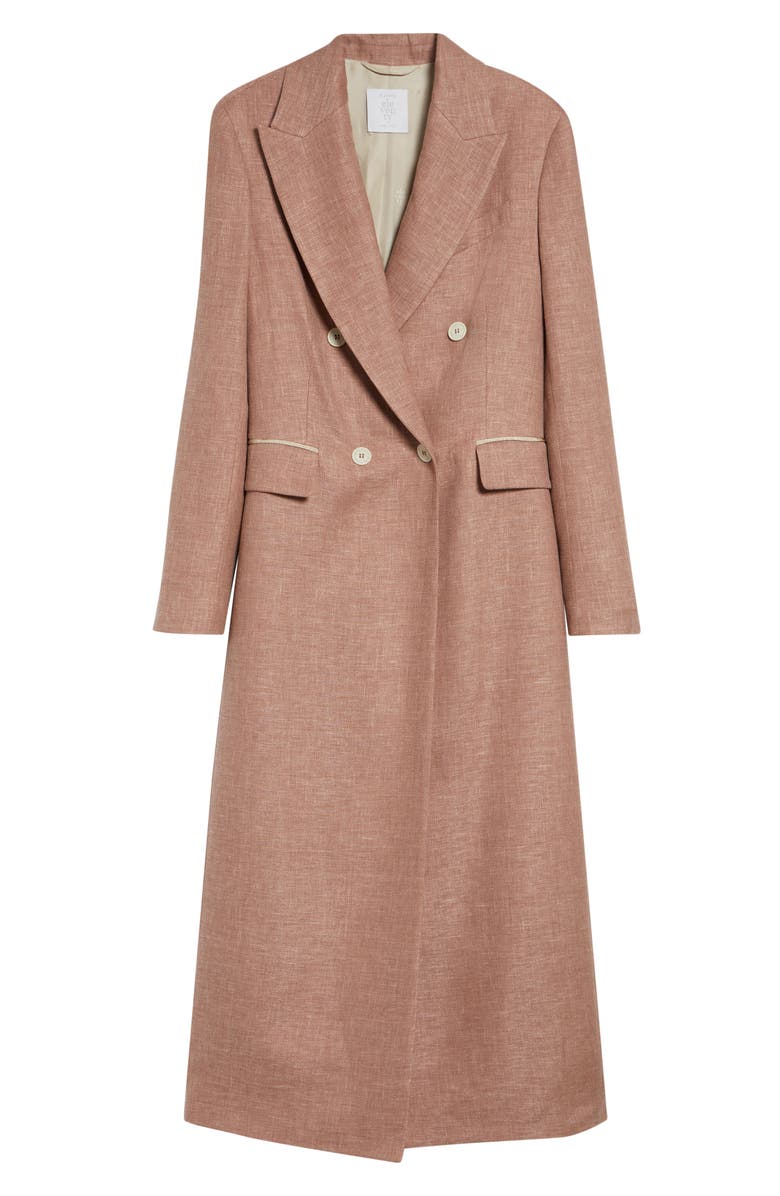 Eleventy Zegna Double Breasted Stretch Linen, Wool & Silk Duster, Main, color, 99 Crimson