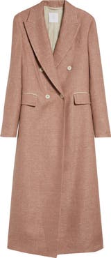 Eleventy Zegna Double Breasted Stretch Linen, Wool & Silk Duster