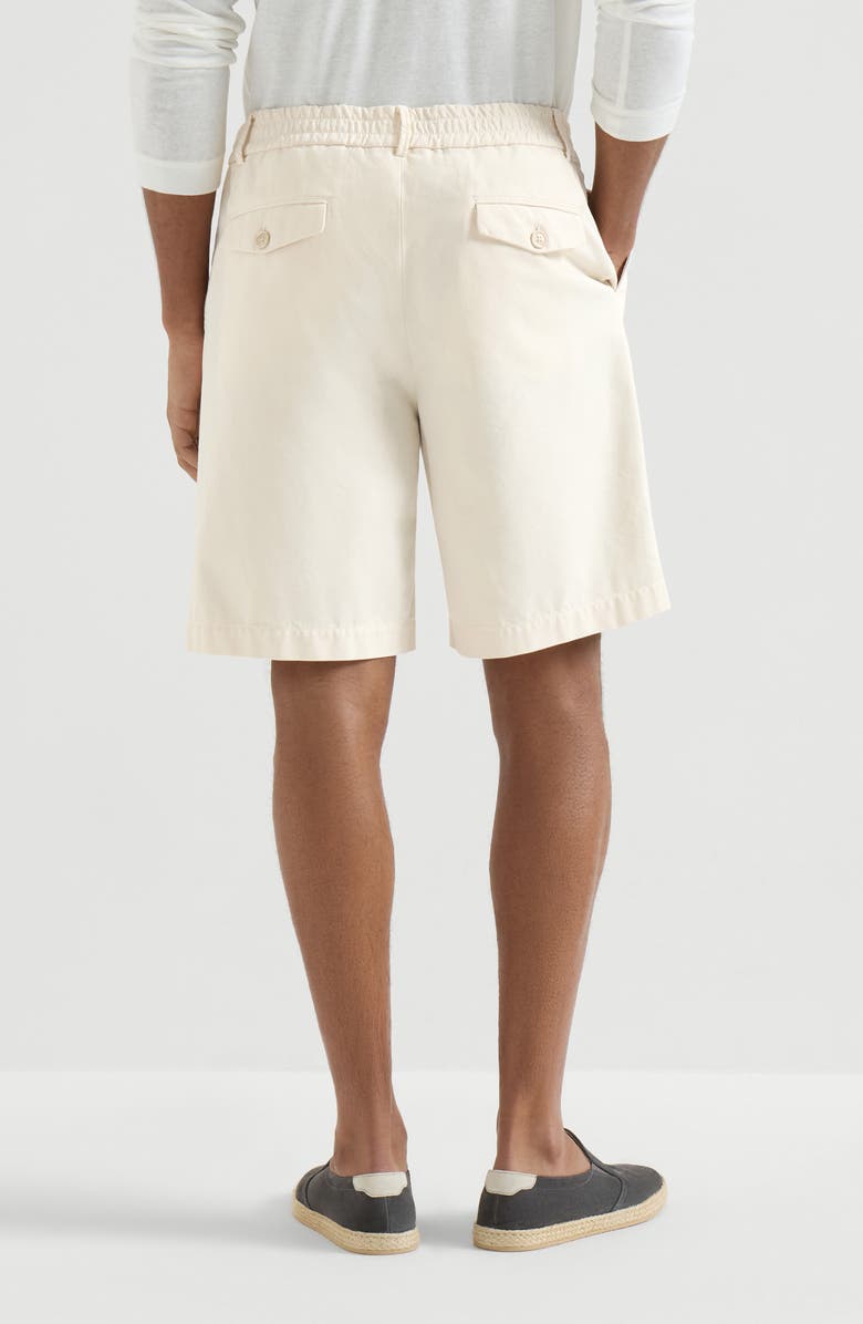 Brunello Cucinelli Gabardine pull-up Bermuda shorts, Alternate, color, Panama