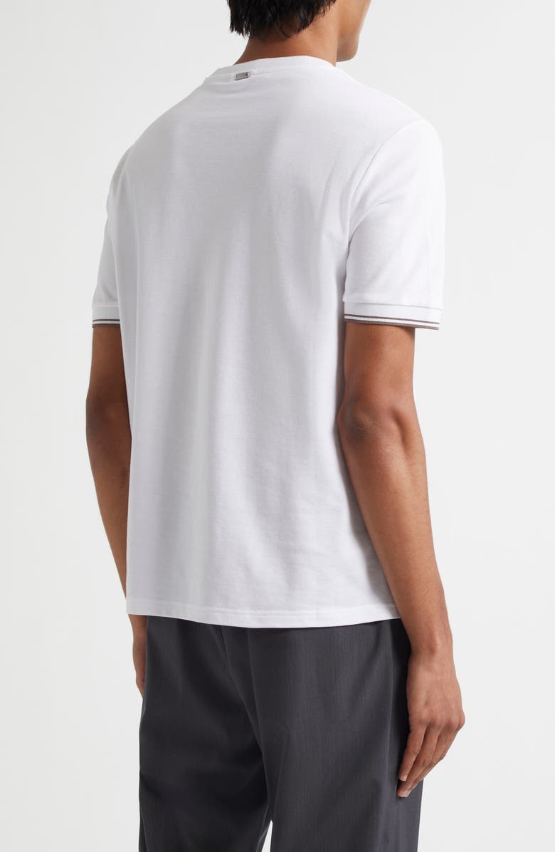 Herno Tipped Logo Embroidered Cotton Piqué T-Shirt, Alternate, color, 