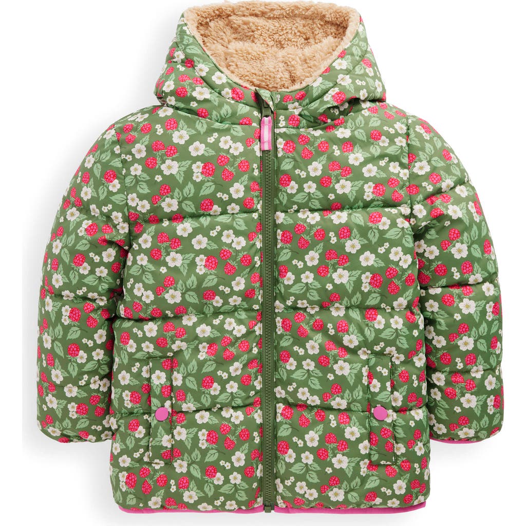 Mini Boden Kids' Reversible Fleece Hooded Jacket In Multi