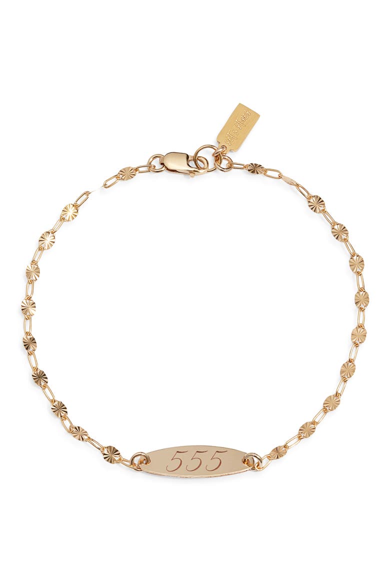 Engraved Angel Number Bracelet, Main, color, GOLD / 555