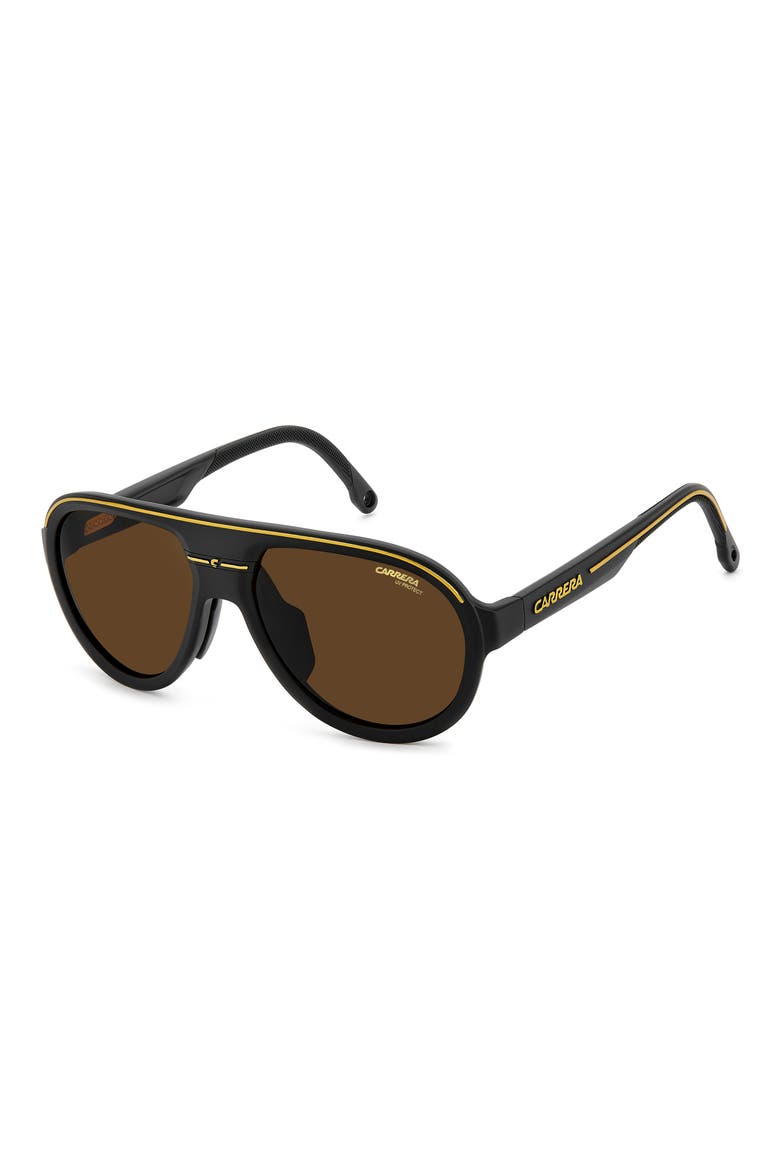 C Sport 57mm Shield Sunglasses, Alternate, color, MATTE BLACK/ BROWN