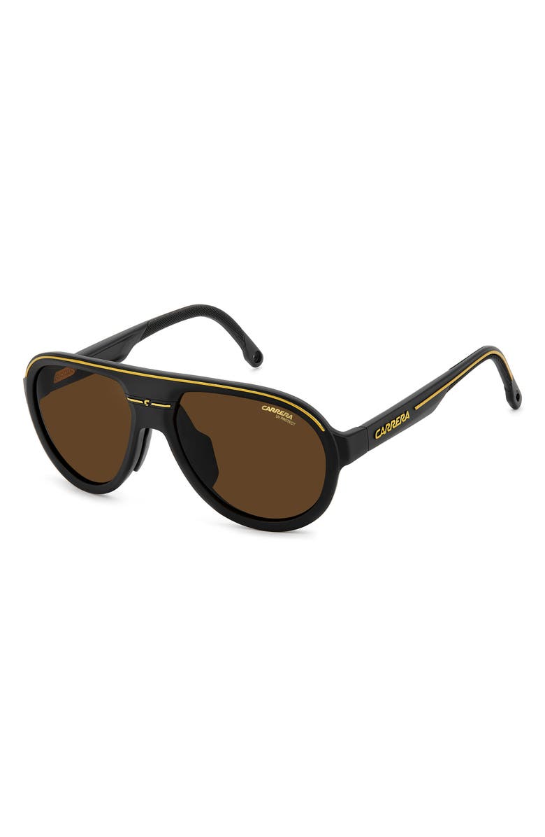 Carrera Eyewear C Sport 57mm Shield Sunglasses, Alternate, color, Matte Black/ Brown