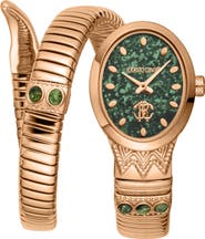 Roberto Cavalli Serpente Ornato Snake Wraparound Bracelet Watch, 22.5mm x 34mm