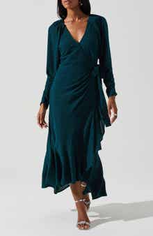 ASTR the Label Zenaida Long Sleeve Faux Wrap Dress