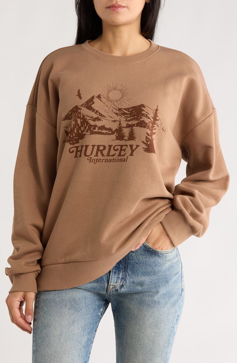 Hurley Escapism Long Sleeve Graphic T-Shirt, Main, color, Cocoa Cream