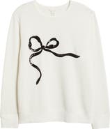 Caslon® Sequin Bow Sweatshirt