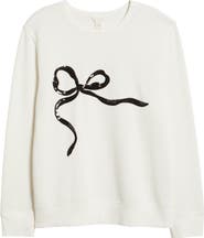 Caslon® Sequin Bow Sweatshirt