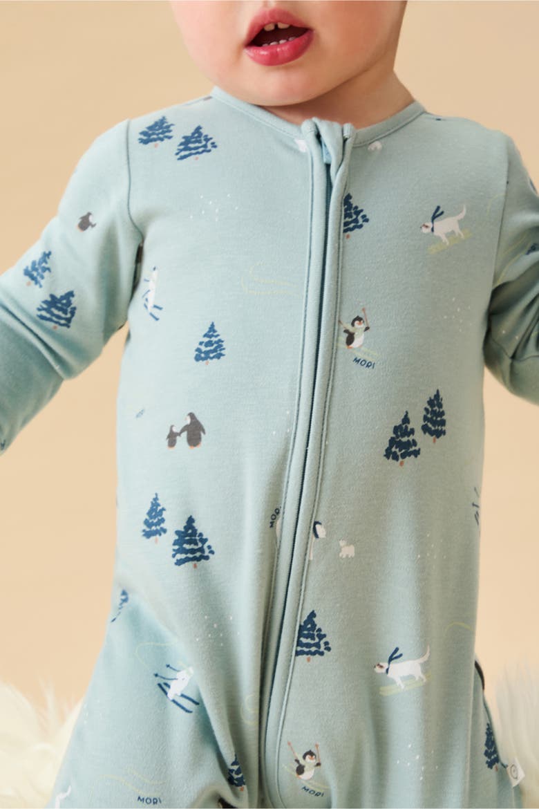 Ski Two Way Zip-Up Sleepsuit, Alternate, color, Forget-me-not