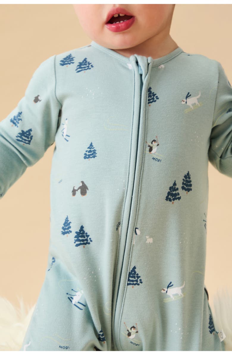 MORI Ski Two Way Zip-Up Sleepsuit, Alternate, color, Forget-Me-Not