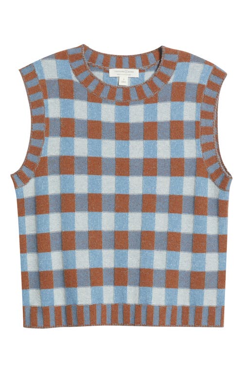 Treasure & Bond Gingham Check Wool & Cashmere Sweater Vest In Multi