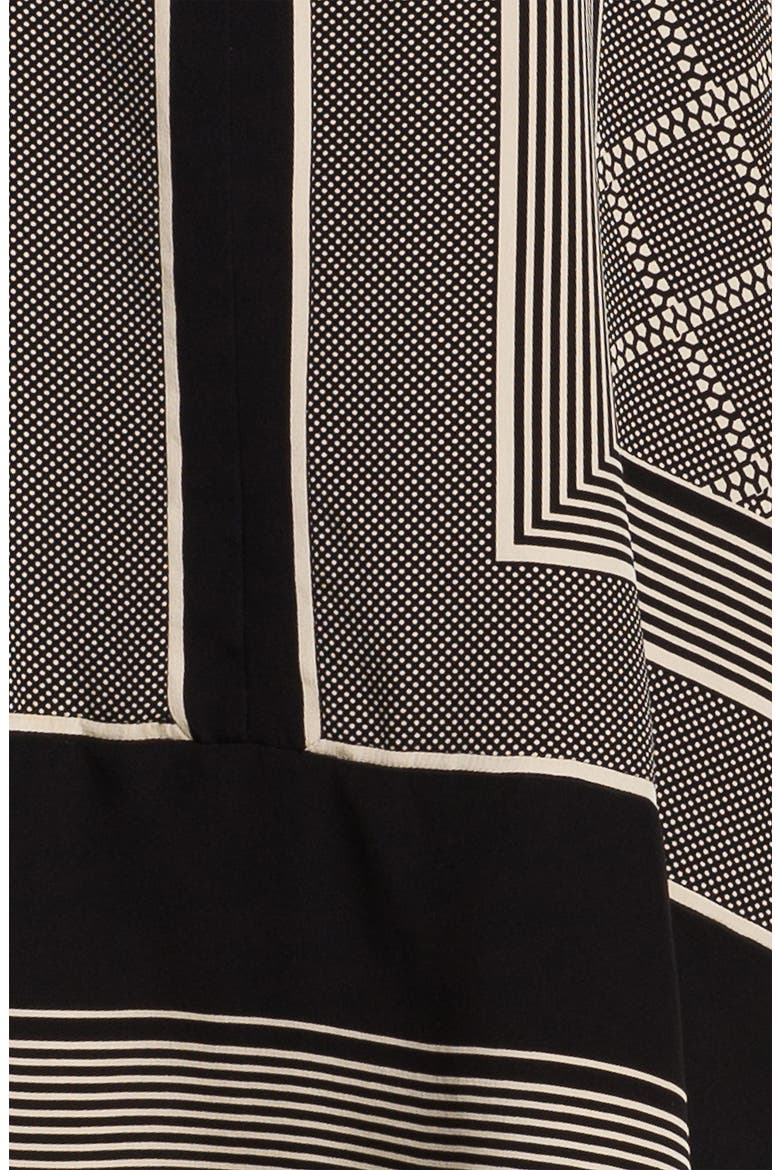 Scarf Print Shift Dress, Alternate, color, BLACK/ CREAM