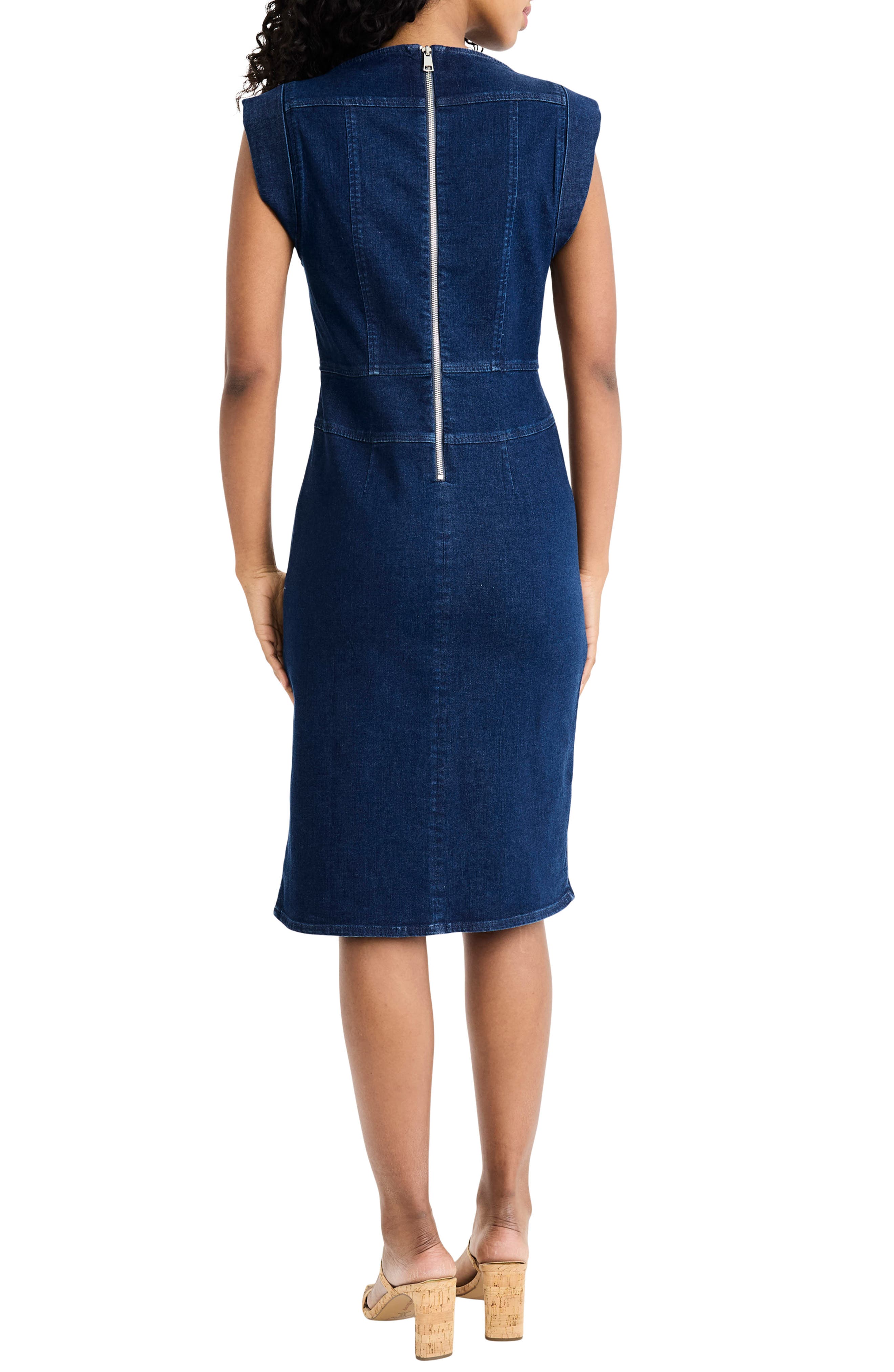 Sleeveless Denim Sheath Dress - image 2