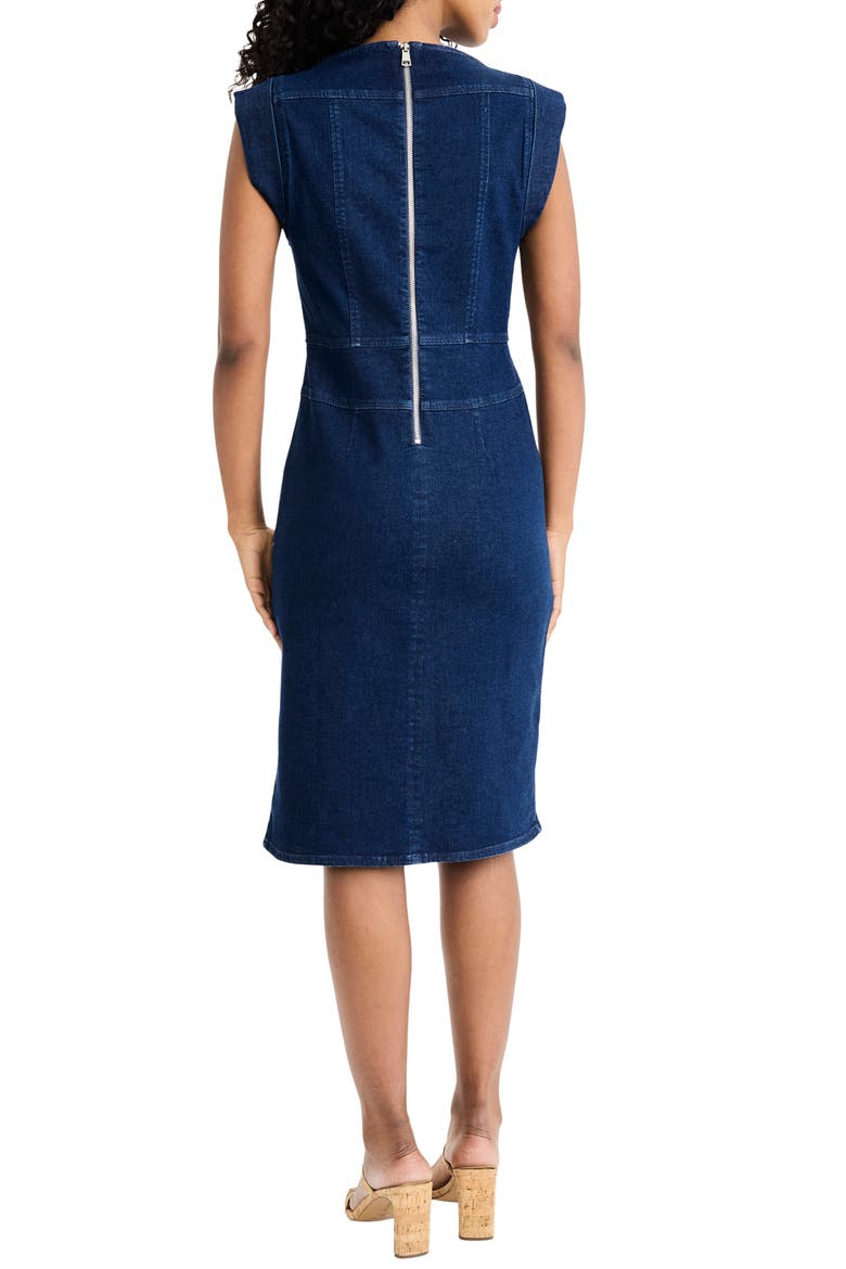 Sleeveless Denim Sheath Dress, Alternate, color, DARK WASH