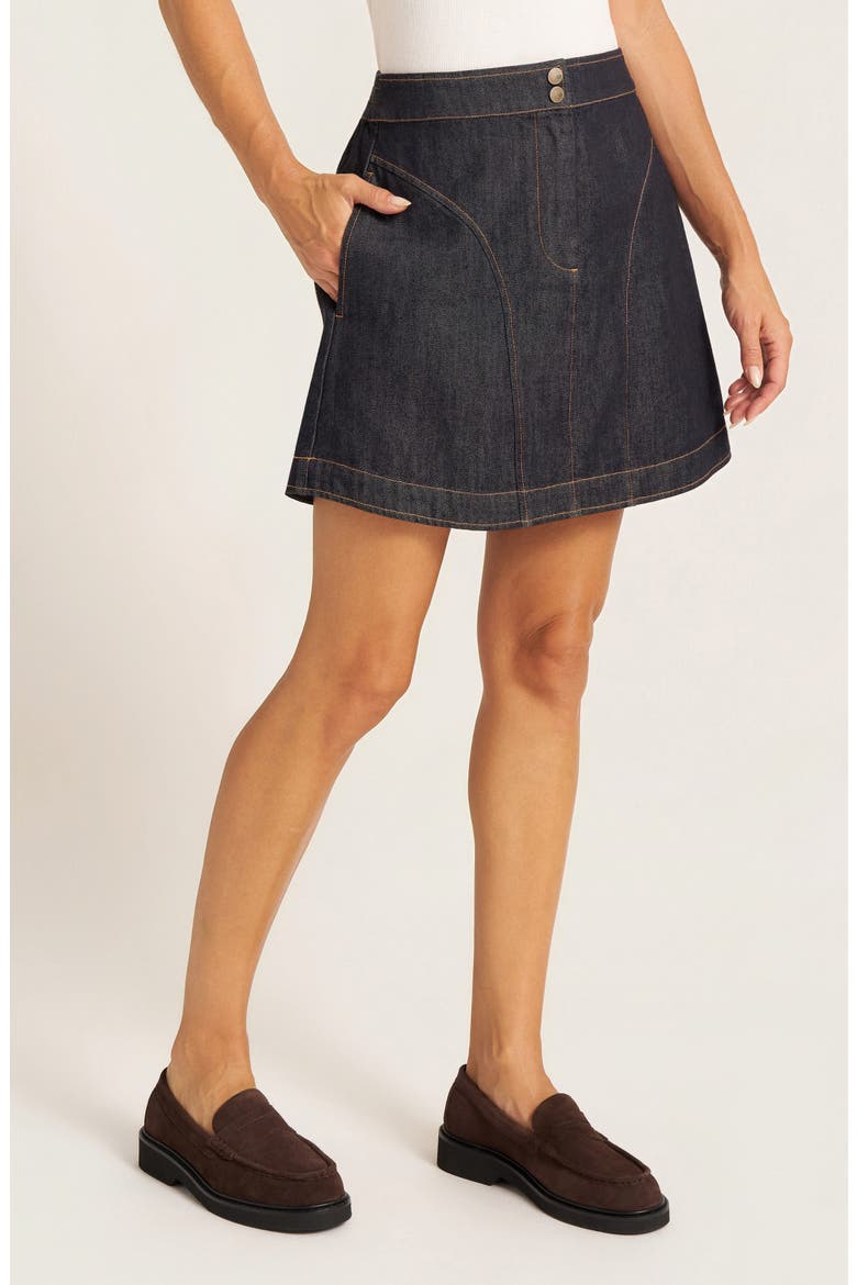 Nessa Seamed Miniskirt, Alternate, color, DENIM