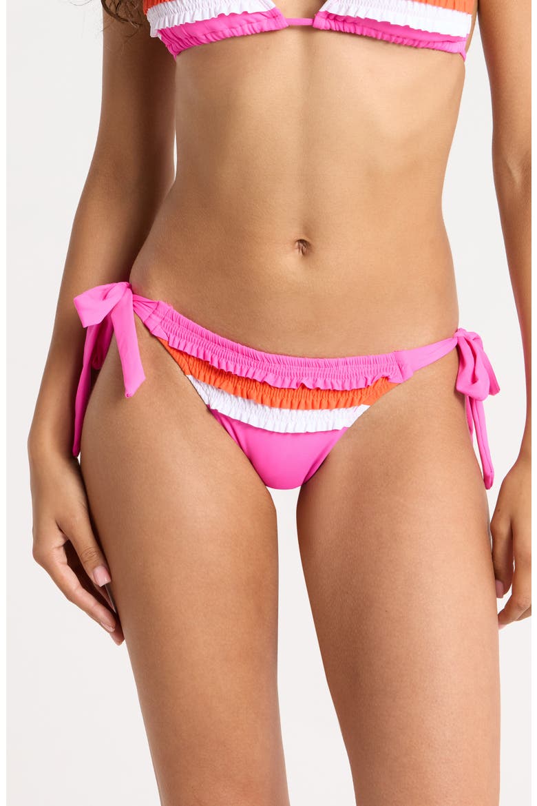 Flamingo Side Tie Bikini Bottoms, Main, color, STRAWBERRY