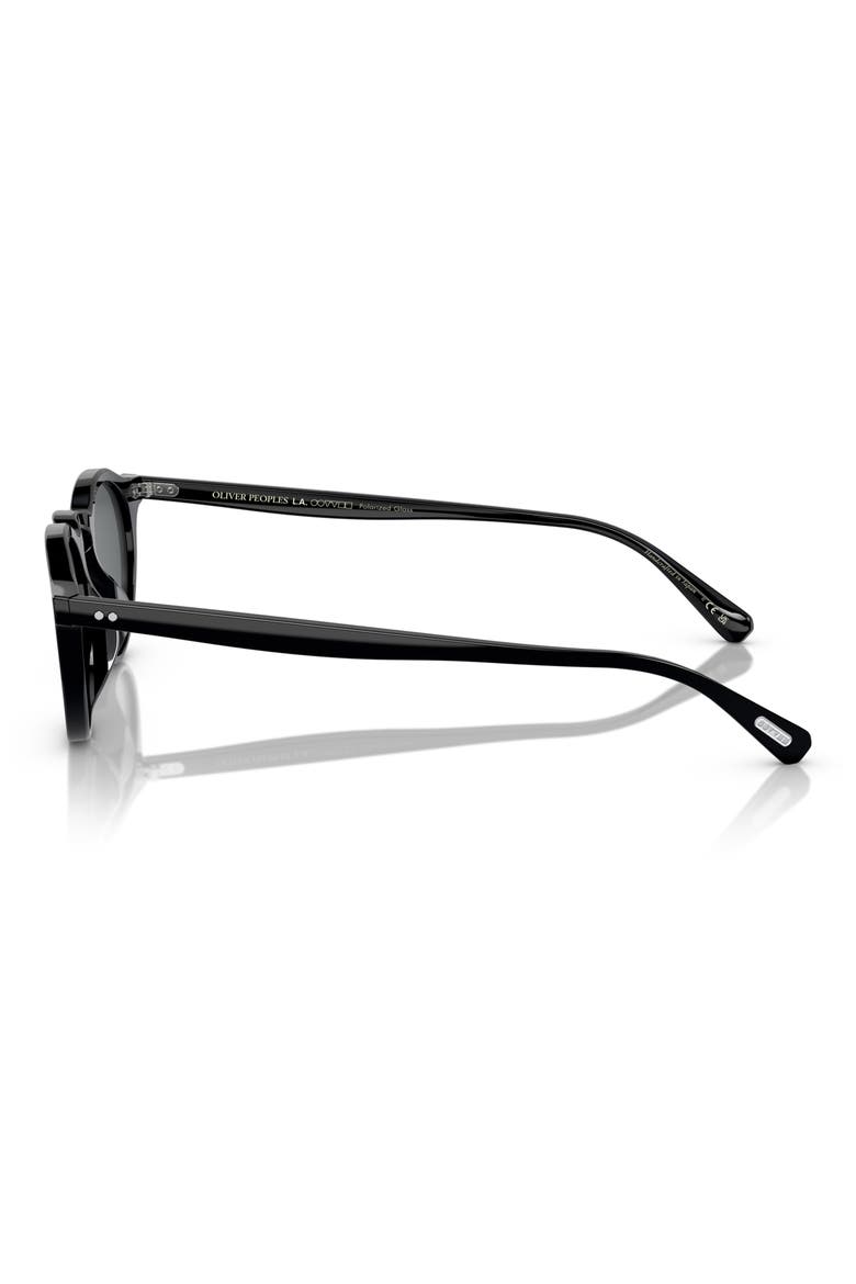 47mm Small Polarized Round Sunglasses, Alternate, color, BLACK / MIDNIGHT EXPRESS POLAR