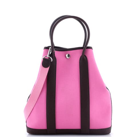 Garden File Tote Toile and Leather 28