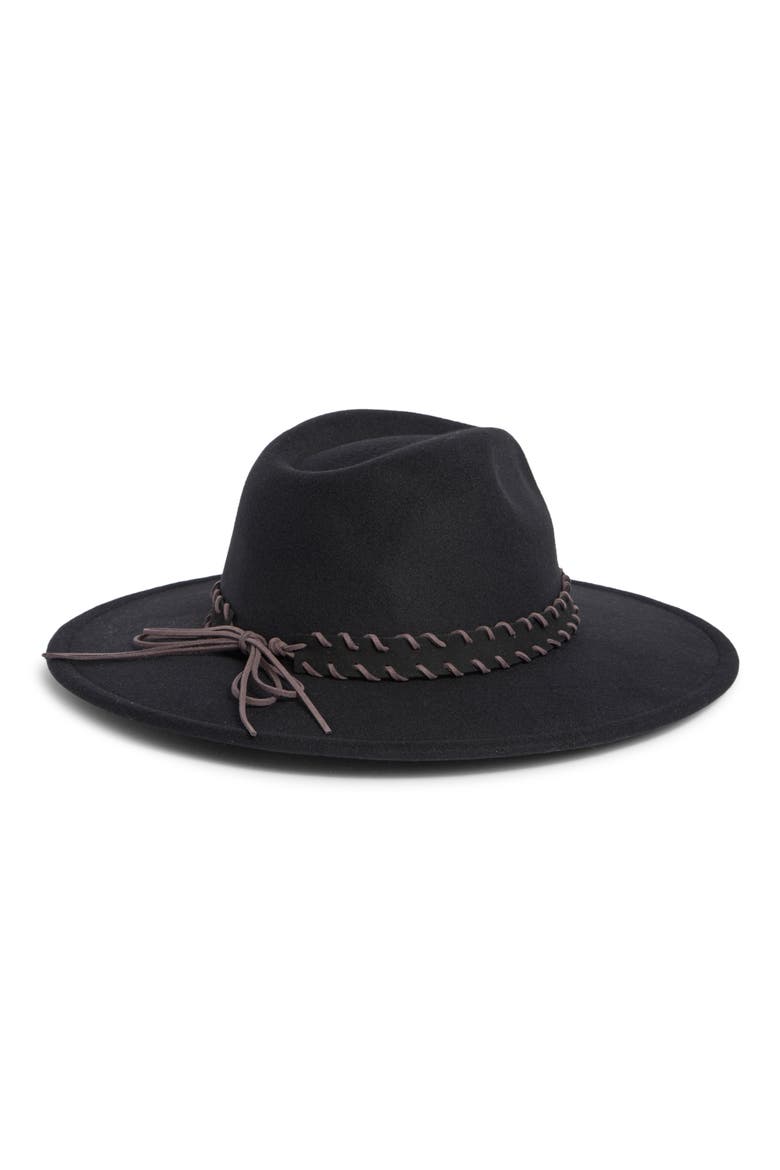 Whipstitched Panama Hat, Alternate, color, BLACK