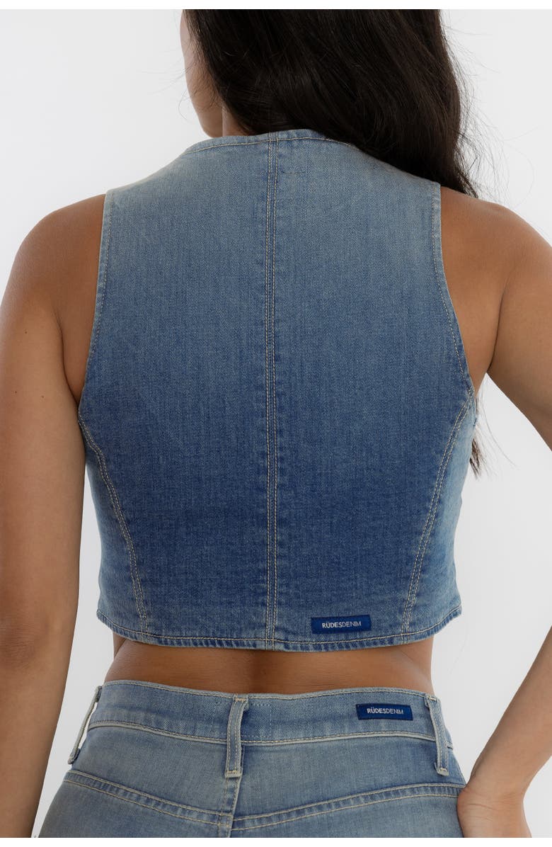 Rudes Denim The Adriana Vest, Alternate, color, Lagoon Blue