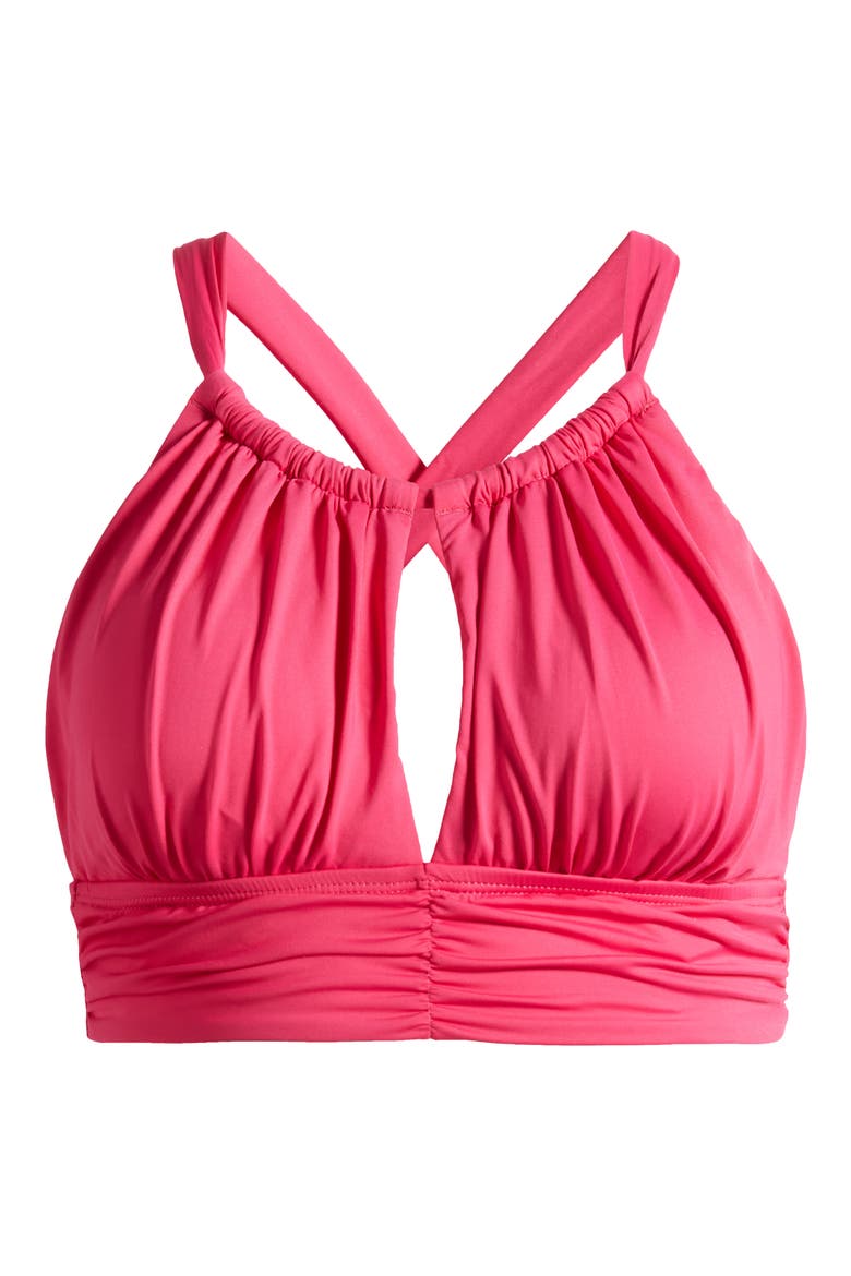 Island Goddess High Neck Bikini Top, Alternate, color, MAGENTA