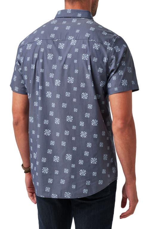 Travismathew In The Rough Short Sleeve Stretch Button-up Shirt In Heather Total Eclipse