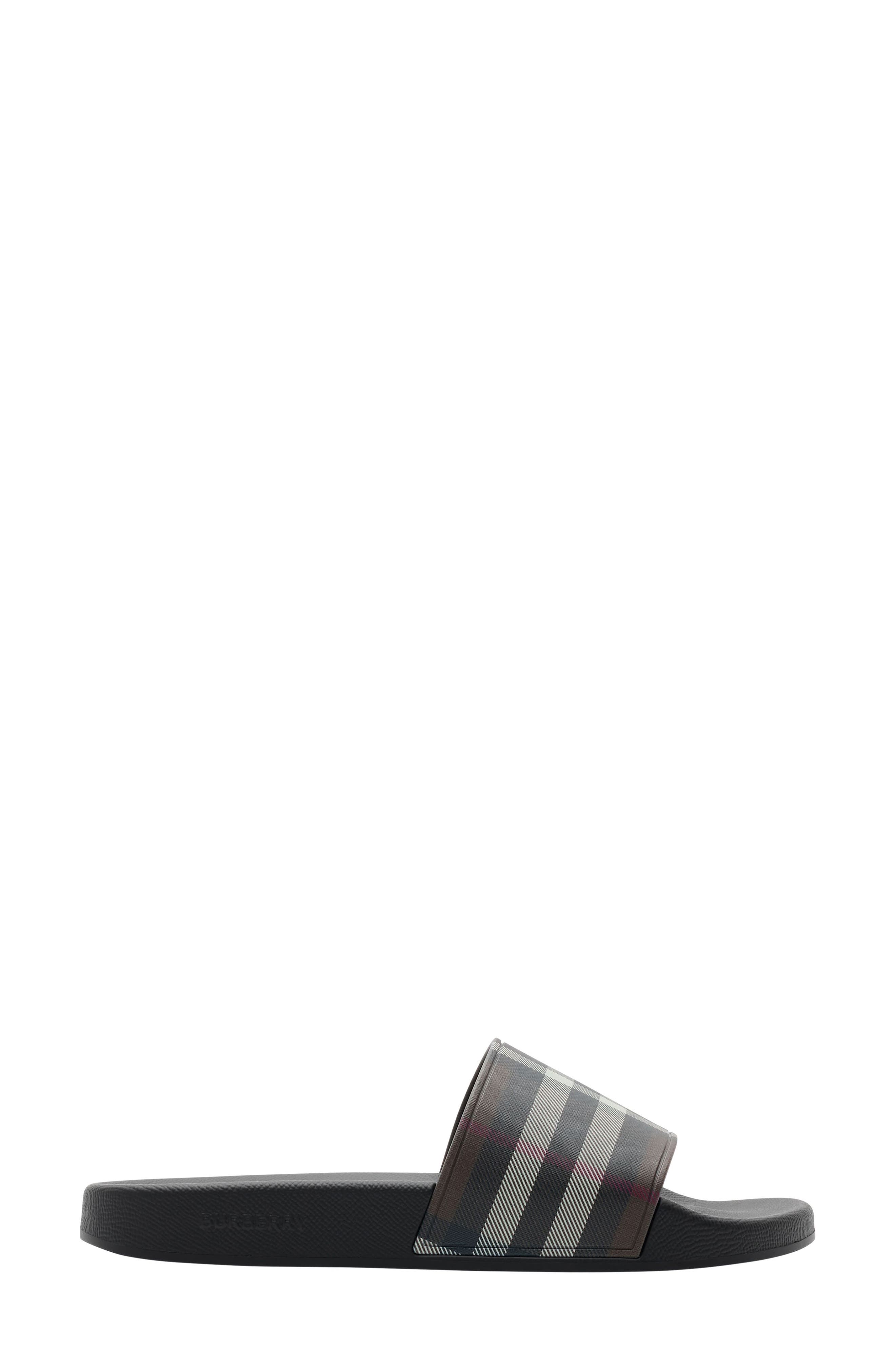 Burberry Furley Check Slide Sandal, Main, color, Mahogany Check
