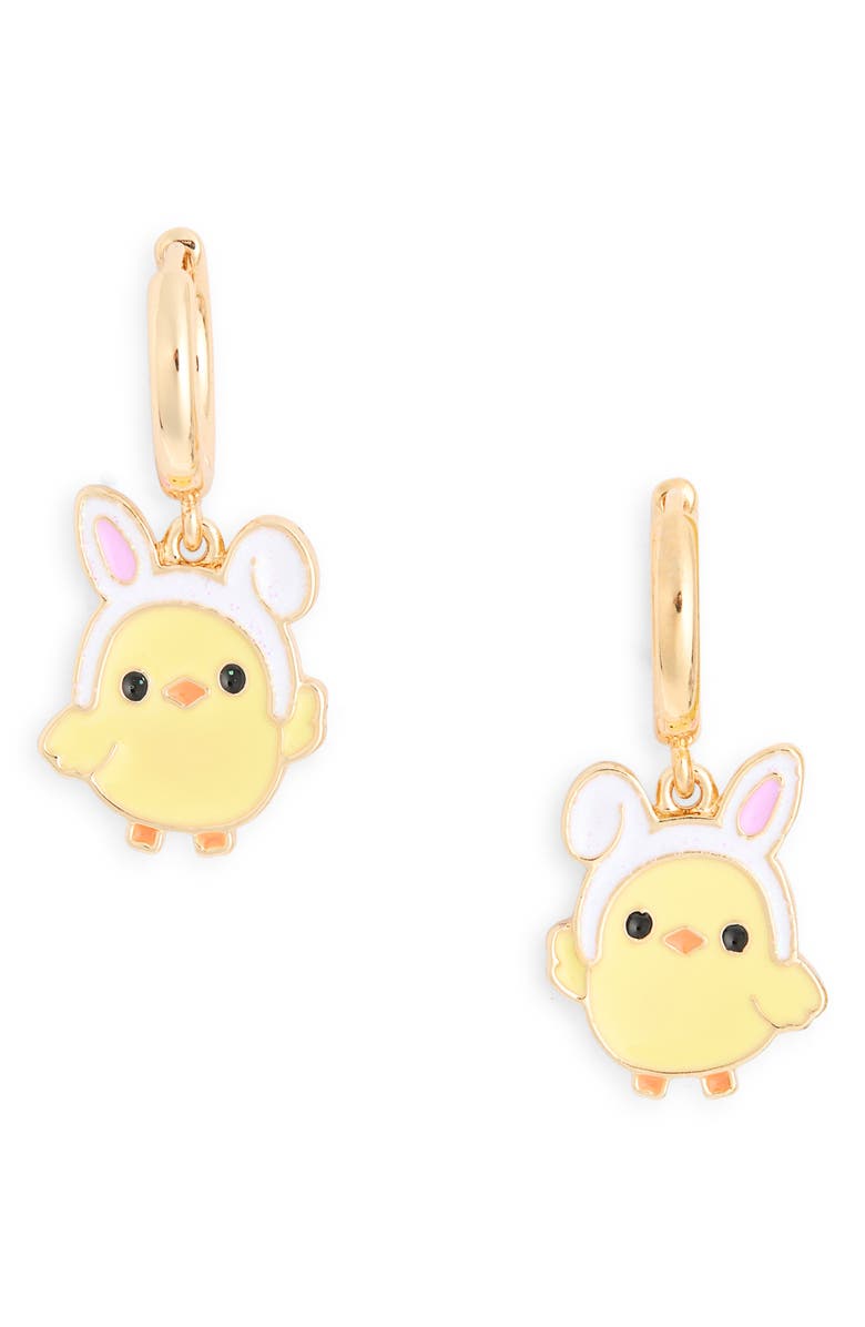 Leith Easter Chick Drop Earrings, Main, color, Yellow Multi- Gold