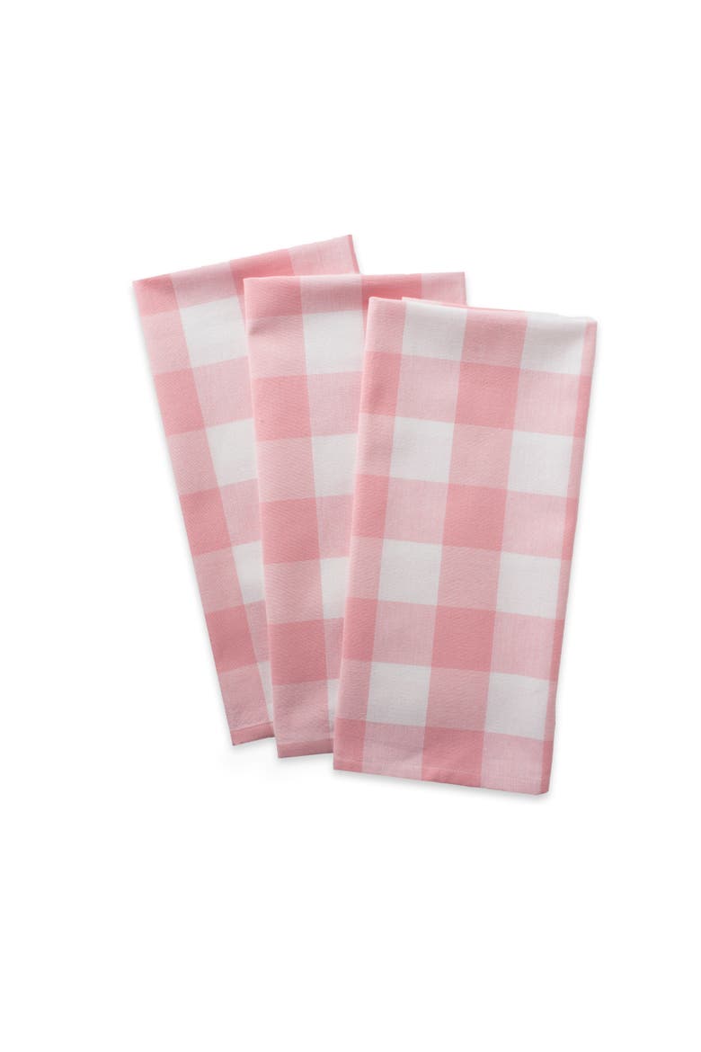 Buffalo Check Dishtowel Set/3, Alternate, color, Pink