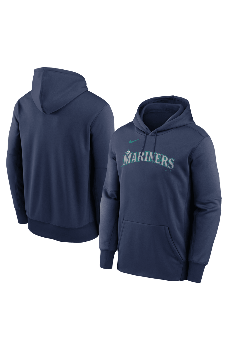 Nike Men's Nike Navy Seattle Mariners Primary Wordmark Therma Hoodie, Main, color, Navy