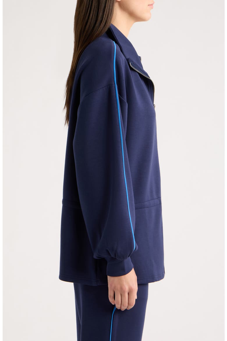 Zip Up Peplum Jacket, Alternate, color, EVENING BLUE
