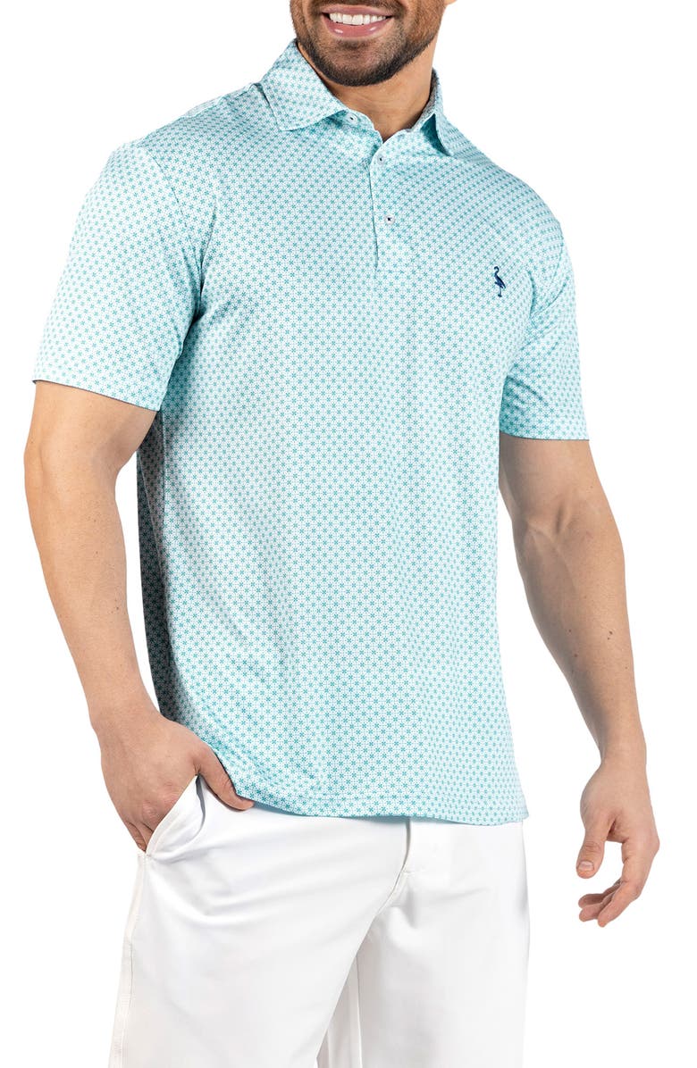 TailorByrd Geo Floral Performance Polo, Alternate, color, Spearmint