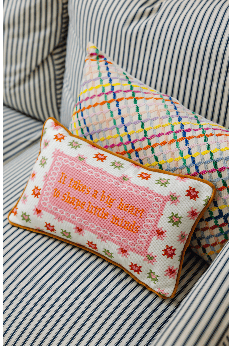 Big Heart Needlepoint Pillow, Alternate, color, Big Heart