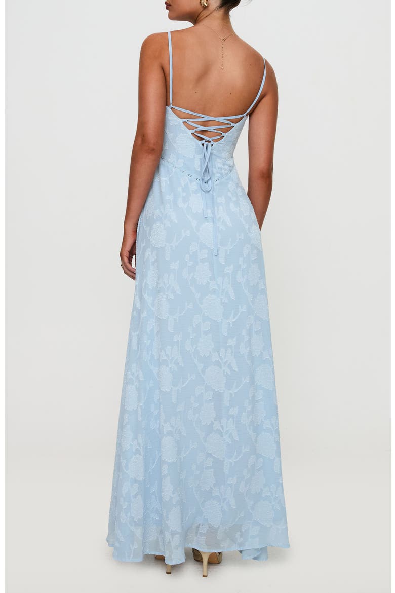South of France Floral Burnout Maxi Dress, Alternate, color, BLUE