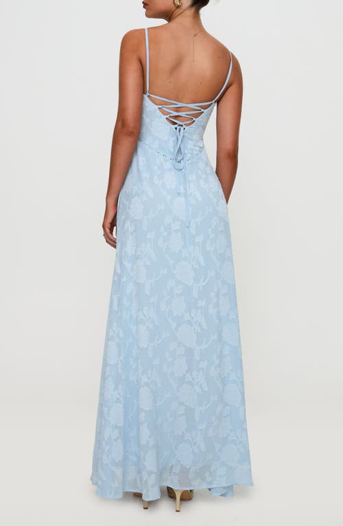 Princess Polly South Of France Floral Burnout Maxi Dress In Blue